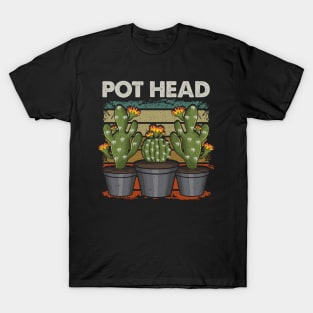 Funny Pot Head Gardening & Plant Pun T-Shirt